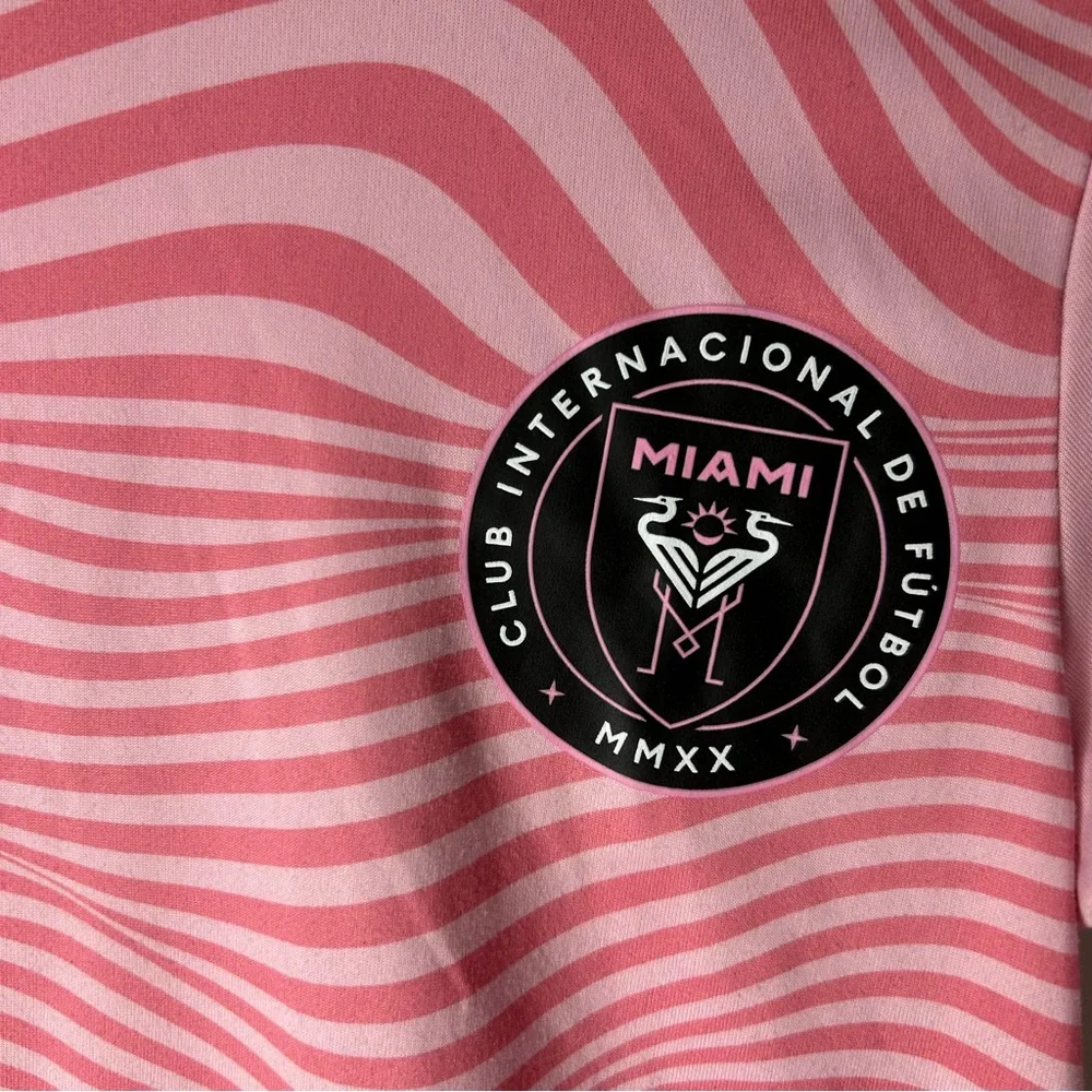 Adidas Kids Pink and Black Messi Miami Soccer Jersey - Picture 2 of 5